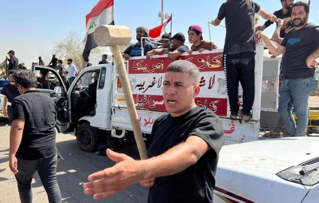 تظاهرات طرفداران صدر در منطقه سبز عراق